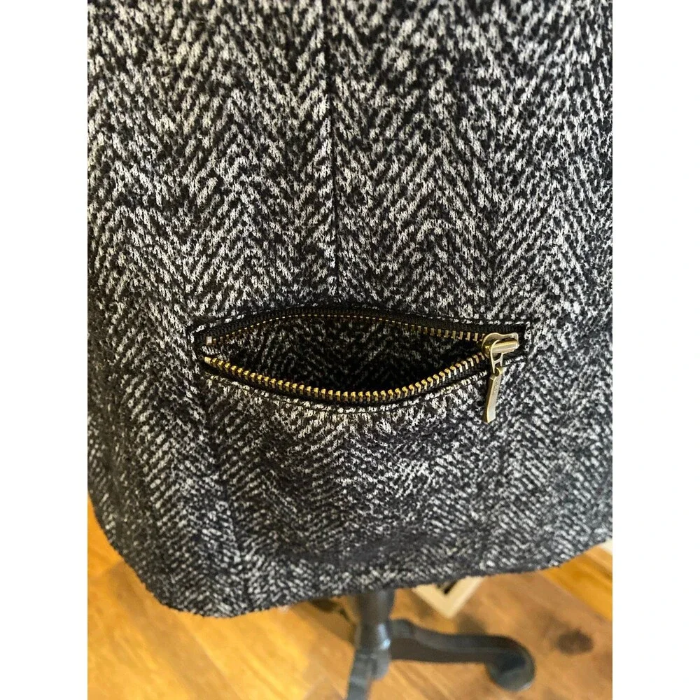 Cabi Women’s‎ Vest Tweed Type Fabric Sz Large Black White Pockets Business Wear